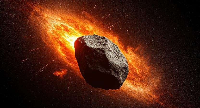 a meteorite in space