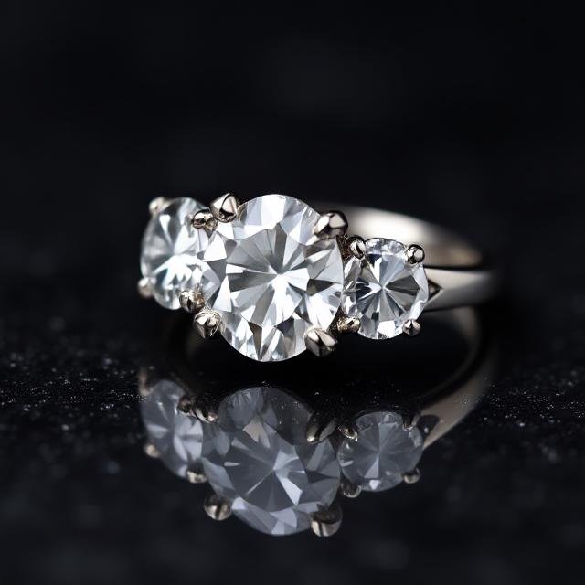 moissanite three stone ring